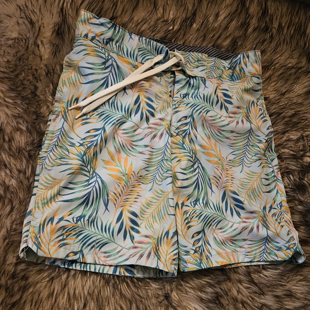 Art Class Leafy Swim Trunks - Multicolor
